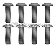 Wltoys L229 Spare Parts-29-01 0254 Pan head Cross recessed screws(8PCS)-ST 3X10PB ,Wltoys L229 Rc Car Spare Parts Replacement Accessories,1:10 L229 RC Racing Car Trcuk parts