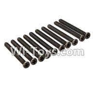 Wltoys L979 L222 Round Head Screw Set 2.6x25mm(10pcs),WLtoys L979 1:18 rc Drift Car Spare Parts desert Off Road Buggy parts