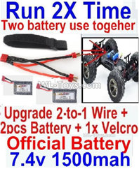Hosim 9135 Upgrade 2-to-1 wire and Velcro & 2pcs Battery-Two battery can Be used together,Run 2x Time than usual,Hosim 9135 Parts