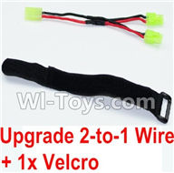 Foxx S911 Upgrade 2-to-1 wire and Velcro-Two battery can be used together,Run 2x Time than usual Parts-,Foxx S911 RC Car Parts,S911 foxx v2 1/12 Parts