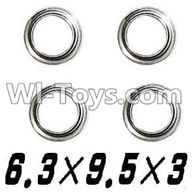 XinleHong Toys 9120 WJ09 Bearing-6.3x9.5x3mm-4pcs,JYRC XinleHong Toys 9120 Racing Sprint RC Monster Truck Spare parts Accessories,9120 1:12 4WD Brush High Speed Buggy Parts