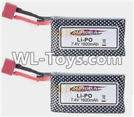 XinleHong Toys 9125 Battery,Official 7.4V 1600mah battery(2pcs) Parts-DJ02,XinleHong 9125 Parts