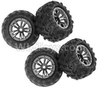 XinLeHong Toys 9145 Parts-Whole Wheel Unit-4 Set-45-ZJ03,XinLeHong Toys 9145 RC Car Parts,XinLeHong Toys 1/20 Parts