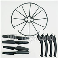 SYMA X5S X5SW X5SC Parts-63 Outer protect frame(4pcs) & Propellers(4pcs) & Landidng skid(4pcs)-Black For SYMA X5S X5SC X5SC Quadcopter UFO parts