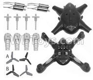 SongYang toys X12 Parts-02 Upper and bottom shell cover,Canopy & Main gear(4pcs) & Motor cover(4pcs) & Main blades(4pcs) & Main motor(4pcs) For the SY X12 UFO X-12 RC Quadcopter
