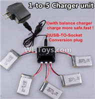 SongYang toys X19 Parts-16 Upgrade 1-to-5 charger and balance charger & USB-TO-socket Conversion plug(Not include the 5 battery) For the SY X19 UFO X-19 RC Quadcopter