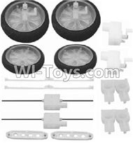 SongYang toys X25 Parts-06 The front and Rear wheel(4pcs) & Steering rod for the Front and Rear wheel(4pcs) & Safety Deposit parts(4pcs) & fixed parts(2pcs) For the SY X25 UFO X-25 RC Quadcopter