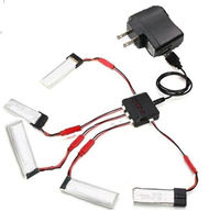 SongYang toys X25 Parts-37 Upgrade 1-to-5 Balance charger and USB charger & USB-TO-Socket conversion plug & White-to-JST coversion wire(5pcs)(Not include the 5x battery) For the SY X25 UFO X-25 RC Quadcopter