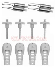 SongYang toys X4 Parts-13 Motor seat(4pcs) & Main gear(4pcs) & Rotating Motor with red and blue wire(2pcs) & Reversing-rotating Motor with black and white wire(2pcs) for the SongYang X4 Quadcopter SY X4 UFO rc drone