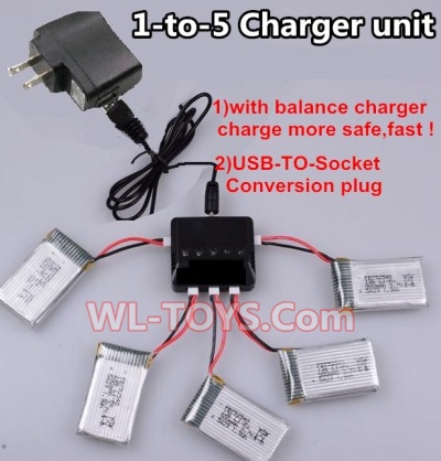 SongYang toys X5 Parts-06 Upgrade 1-to-5 charger and balance charger & USB-TO-socket Conversion plug(Not include the 5 battery) for the SongYang X5 Quadcopter SY X5 UFO rc drone