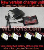 SongYang toys X6 Parts-22 Upgrade New version charger and balance charger-Can charge two battery at the same time & 4pcs Official 600mah Battery