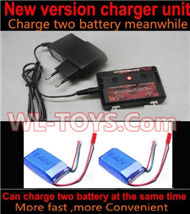 SongYang toys X6 Parts-23 Upgrade New version charger and balance charger-Can charge two battery at the same time & 2pcs Upgrade 1000mah Battery