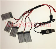 SongYang toys X7 Parts-24 USB Charger wire & Upgrade 1-to-5 Conversion wire((Not include the 5 battery)