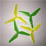 JJRC H5 H5C Parts-19 Upgrade Tripod Rotor blades,Tripod Propellers(4pcs)-(Yellow & Green color) For JJRC H5C Quadcopter parts,H5C Drone Parts