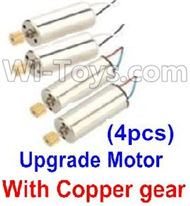 JJRC H5 H5C Parts-39 Upgrade Reversing-rotating Motor with Black and white wire(2pcs) & rotating Motor with red and Blue wire(2pcs)-All with copper gear For JJRC H5C Quadcopter parts,H5C Drone Parts