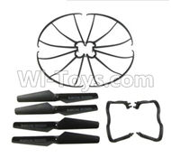 JJRC H5 H5C Parts-59 Outer protect frame & Tripod(2pcs) & Propellers(4pcs)-All Black color For JJRC H5C Quadcopter parts,H5C Drone Parts