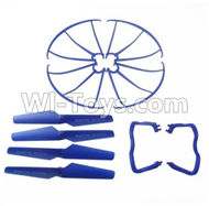 JJRC H5 H5C Parts-60 Outer protect frame & Tripod(2pcs) & Propellers(4pcs)-All Blue color For JJRC H5C Quadcopter parts,H5C Drone Parts