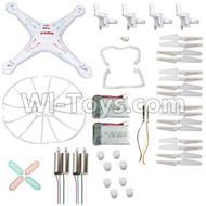 SYMA-X5C 61 Whole parts unit(Fuselage,Propellers(16pcs),Light wire(2pcs),Main motor(4pcs),Outer protect frame(4pcs),battery(2pcs),motor gear(8pcs),Light cover(4pcs),Tripod(2pcs))& Motor seat unit(4pcs) For JJRC H5C Quadcopter parts,H5C Drone Parts