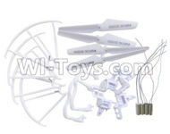 JJRC H5 H5C Parts-64 Outer protect frame(4pcs),Propellers(4pcs),Tripod(2pcs),Motor unit(4pcs),Main motor(4pcs)-White For JJRC H5C Quadcopter parts,H5C Drone Parts