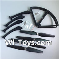 SYMA X8 X8C Parts-53 Landing skid(4pcs) & Protect frame(4pcs) & Propellers(4pcs)-Black For SYMA X8 X8C RC Quadcopter parts,FPV Camera UFO