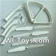 SYMA X8 X8C Parts-54 Landing skid(4pcs) & Protect frame(4pcs) & Propellers(4pcs)-White For SYMA X8 X8C RC Quadcopter parts,FPV Camera UFO