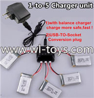 UDI U27 U927 RC Quadcopte parts-21 Upgrade 1-to-5 charger and balance charger & USB-TO-socket Conversion plug(Not include the 5 battery)