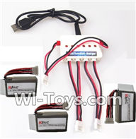 UDI U919 U919A Parts-15 Upgrade 1-to-3 charger with balance charger & 3pcs Battery for UDIR/C U919 U919A Quadcopter parts,rc Drone spare parts