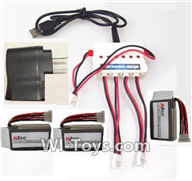 UDI U919 U919A Parts-16 Upgrade 1-to-3 charger with balance charger & USB-to-Socket Conversion plug & 3pcs Battery for UDIR/C U919 U919A Quadcopter parts,rc Drone spare parts
