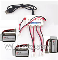 UDI U845 U845A Parts-08 Upgrade 1-to-3 charger with balance charger & 3pcs Battery,UDIR/C U845 U845A Six-axis aircraft Spare Parts Replacement Accessories,U845 rc Hexacopter,Quadcopter drone parts