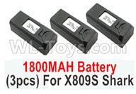 Visuo XS809S Battery Parts-3.85V 1800MAH Battery(3pcs)-For XS809S Shark,Visuo XS809S Parts
