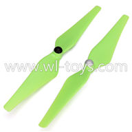 WLtoys V393 RC Quadcopter parts-08 Upgrade Main rotor baldes(2pcs 1x Clockwise and 1x Counterclockwise)-Green
