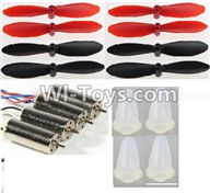 Wltoys Q242 Q242G DQ242 Q242K Parts-17 Propellers(8PCS) & Motor(4pcs-2CW+2CCW) & Feet nails(4PCS) For WLTOYS DQ242 Q242 Q242G Q242K RC Quadcopter parts RC Drone parts