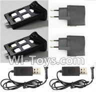 Wltoys Q242 Q242G DQ242 Q242K Parts-20 2pcs Battery & 2pcs USB Charge wire & 2pcs USB-TO-Socket conversion plug For WLTOYS DQ242 Q242 Q242G Q242K RC Quadcopter parts RC Drone parts