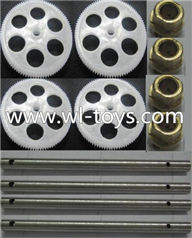 Wltoys Q202 Quadcopter parts-23 Main gear(4pcs) & Main hollow pipe(3mmX48mm)-4pcs & Main copper sleeve(4pcs)