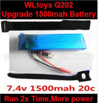 Wltoys Q202 Quadcopter parts-38 Upgrade 7.4v 1500mah 20c battery-Fly 2x more time,More power