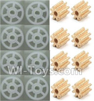 Wltoys Q222K Q222G Parts-20 Main gear(8pcs) & Small coper gear for Motor(8pcs),Wltoys Q222K Q222G RC Drone Spare parts,Q222K RC Quadcopter Accessories,Q222G headless mode Replacement parts