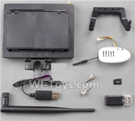 Wltoys Q222K Q222G Parts-52 5.8G Real-time image transmission FPV Aerial Kit (Include LCD Receiving Screen,Camera,Suppor frame,Antena,Reader,USB Charger),Wltoys Q222K Q222G RC Drone Spare parts,Q222K RC Quadcopter Accessories,Q222G headless mode Replaceme