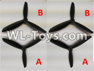 Wltoys Q323 Parts-09-02 Propellers,Main rotor blades(4pcs-2A+2B)-(2 CW+2CCW),Wltoys Q323 RC Quadcopter Drone Spare Parts Accessories,Wltoys Model Q323-B Q323-C Q323-E Replacement Accessories