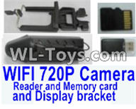 Wltoys Q323 Parts-37-01 Q323E-17 HD WIFI 720P Camera unit & Display bracket & USB Reader and Memory card,Wltoys Q323 RC Quadcopter Drone Spare Parts Accessories,Wltoys Model Q323-B Q323-C Q323-E Replacement Accessories