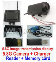 Wltoys Q393 Spare Spare Parts-26 5.8G 8ch Image transmission assembly(Include 5.8G Display screen,5.8G 720P Camera,Rearder,Memory card,USB charger,Shading board),Wltoys Q393 Q393-A Q393-C Q393-E RC Quadcopter Drone Spare Parts Accessories,Wltoys Model Q39