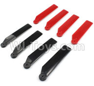 Wltoys V383 Spare parts-03 Propellers,Main rotor blades(8pcs-4x Black,4x Red),Wltoys V383 RC Quadcopter Drone Spare Parts Accessories,Wltoys Model V383 Replacement Accessories