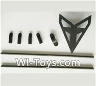 Wltoys V950 Spare-Parts-25 Support pipe(2pcs) & Fixture for the Support pipe(4pcs) & Horizontal wing with fixtures,Wltoys V950 RC Helicopter Spare Parts Brushless Wltoys V950 Parts Replacement Accessories