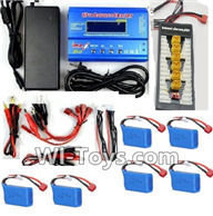 Wltoys V950 Spare-Parts-36-01 6pcs 1500mah battery & Upgrade Charger unit,Can charger 6x battery at the same time(Power & B6 Charger & 1-To-6 Parallel charging Board),Wltoys V950 RC Helicopter Spare Parts Brushless Wltoys V950 Parts Replacement Accessorie