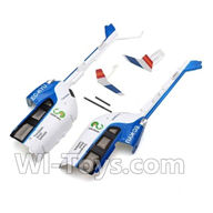 XK K124 Parts-03 Rear fuselage-Blue For XK K124 helicopter Spare parts,EC145 6CH Flybarless RC Helicopter parts