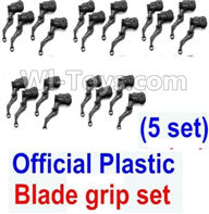 XK K124 Parts-34 Official Plastic blade grip set unit(Include the Main grip set(3pcs) & link rod(3pcs))-Total 5 set For XK K124 helicopter Spare parts,EC145 6CH Flybarless RC Helicopter parts