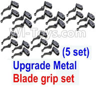 XK K124 Parts-35 Upgrade Metal blade grip set unit(Main grip set(3pcs) & link rod(3pcs) & Bearing(4pcs))-Total 5 set For XK K124 helicopter Spare parts,EC145 6CH Flybarless RC Helicopter parts