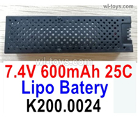 Wltoys XK K200 Parts Battery Packs.K200.0024.7.4V 600mAh Lipo Battery.XK Force K200 RC Helicopter Replacement Accessories.