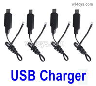 Wltoys XK K200 Parts 4pcs USB Charger.XK Force K200 RC Helicopter Replacement Accessories.