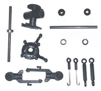 Wltoys XK K200 Parts Crash set.It includes the Rotor blade head,Main shaft,Fixed ring with Screws for the main shaft,Propellers clips,swash plate,Horizontal Axis group,Horizontal axis rubber ring group,Upper Link Rod and Lower Link Rod.