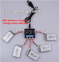 Wltoys XK X100 Parts-Upgrade 1-to-5 charger and balance charger(Not include the 5 battery),Jaguar XK X100 Drone Parts,XK X100 Quadcopter Parts